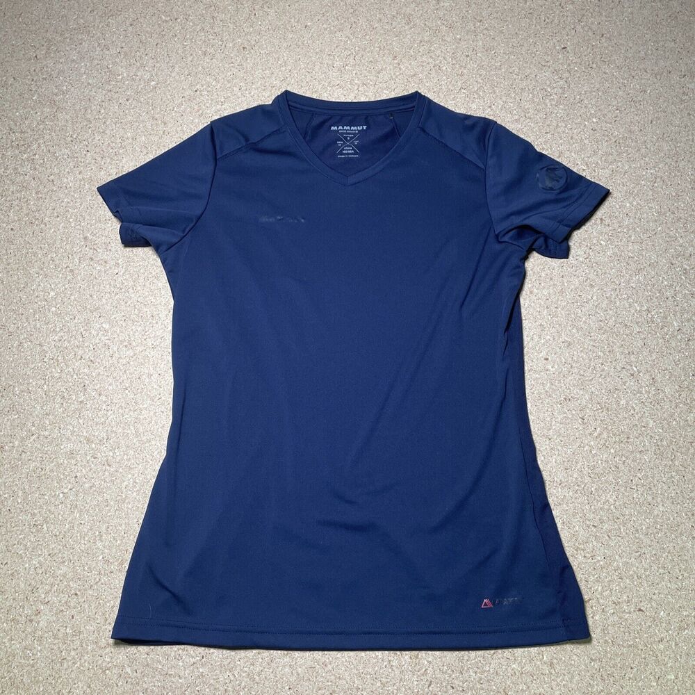 Mammut Polartec Shirt Women’s Blue Small Ski Run Climb V Neck B3